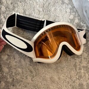 Oakley Goggles with Amber Lens and Black-White Strap